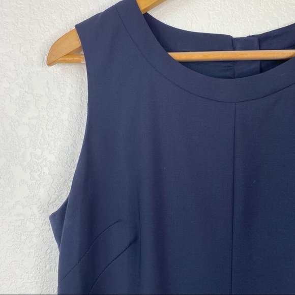 Pink Tartan Blue Wool Blend Sheath Dress - Picture 3 of 7